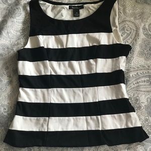 Black/white stripped peplum top